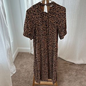 Anthropologie Cheetah print dress with sleeves. Long.